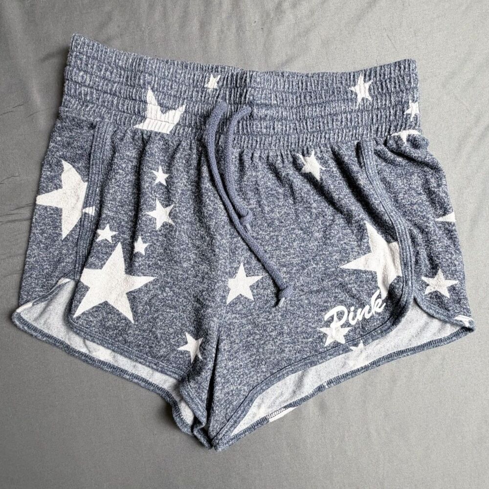 Victoria's Secret Star Pattern Size Sm Lounge PJ Soft Shorts Bluish Gray White